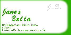 janos balla business card