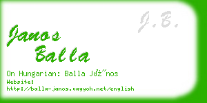 janos balla business card